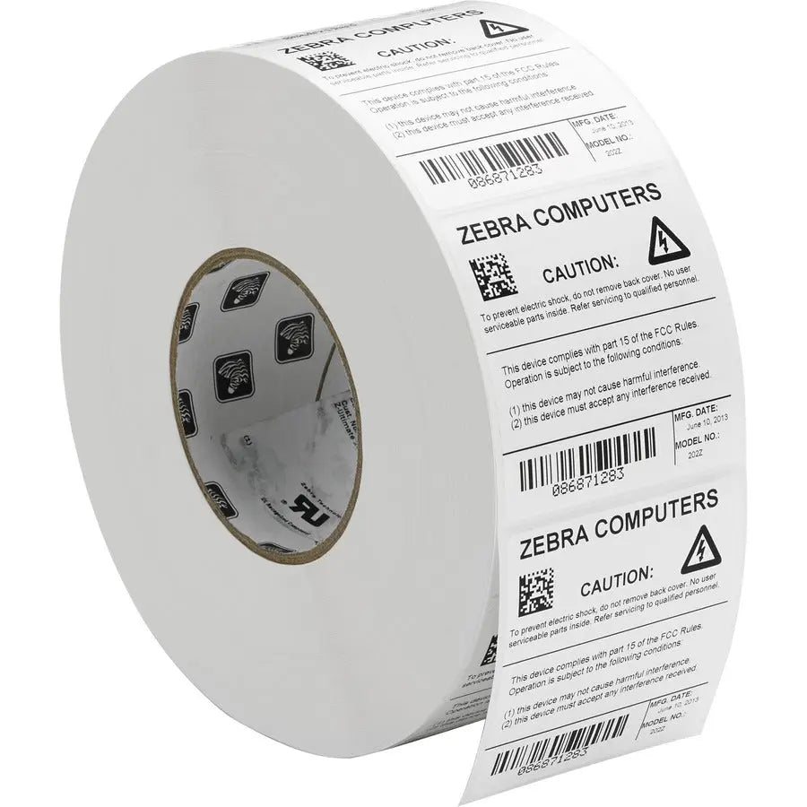 Zebra Z-Ultimate 3000T Thermal Label – 4-Pack White Polyester Labels for Long-Lasting Indoor and Outdoor Use