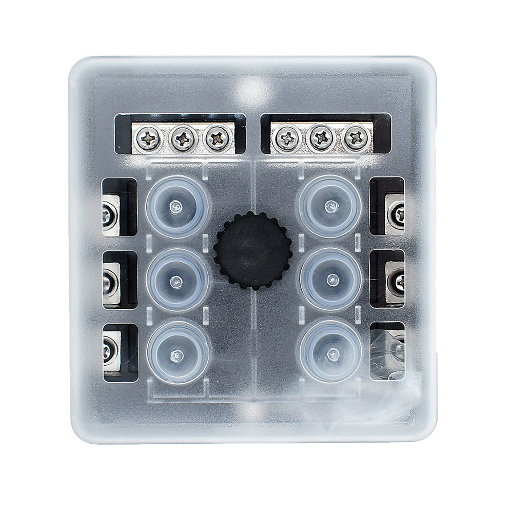 Bluewater 6-Position Beaker Block with Cover - Marine-Grade Circuit Breaker Panel