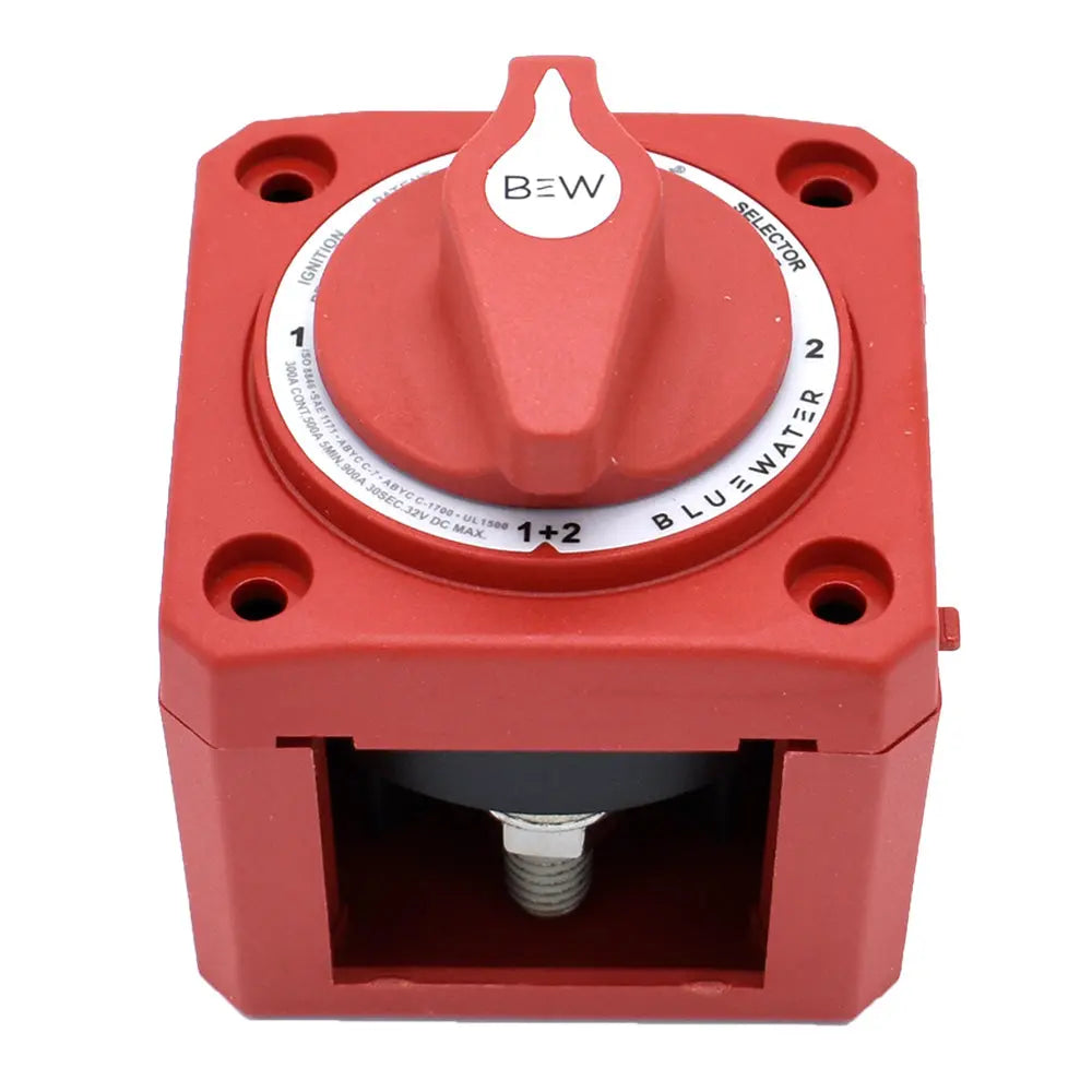 Bluewater Off/1/2/Both Battery Switch - Surface Mount - Red (Part 9800-007-11)
