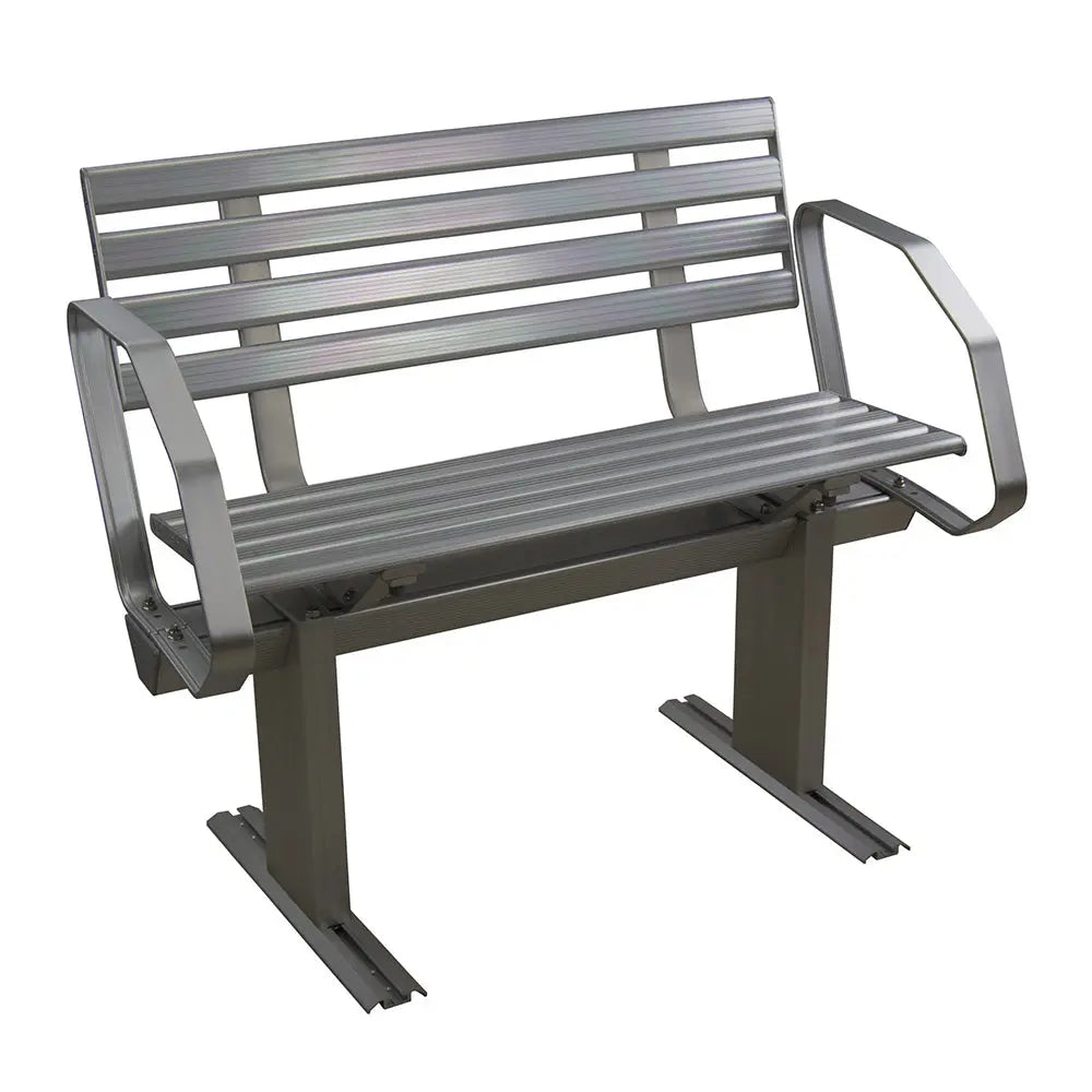 Springfield Marine Aluminum Dock Bench with Arms - Model 1099050-2A