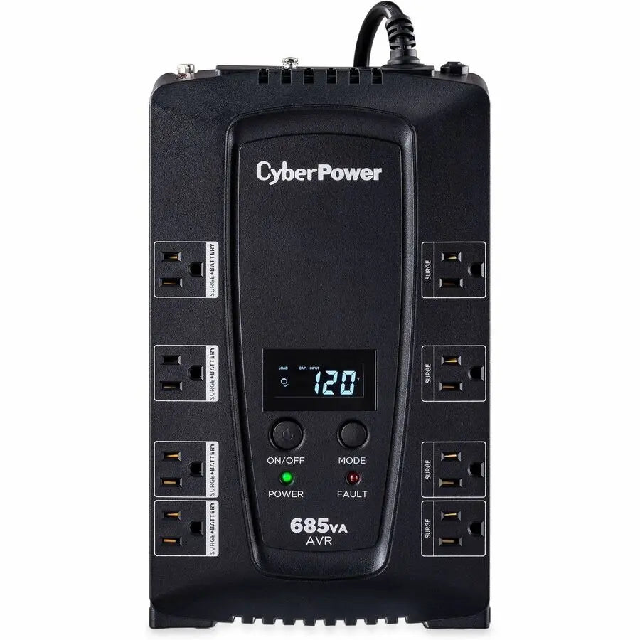 CyberPower CP685AVRLCD Line-Interactive UPS with LCD Display and 685VA Capacity