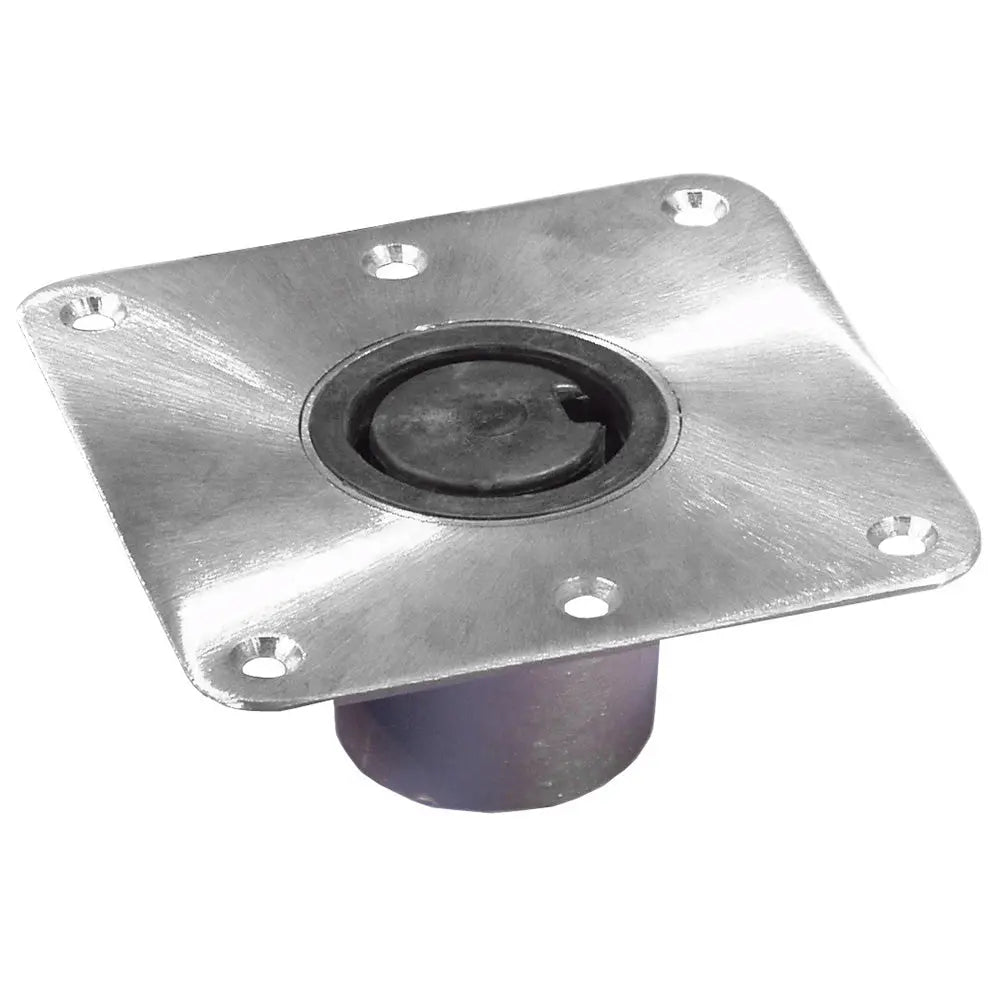 Springfield Marine 1300754-1 2-3/8 Inch Plug-In Stainless Steel Square Base - 7x7 Inches