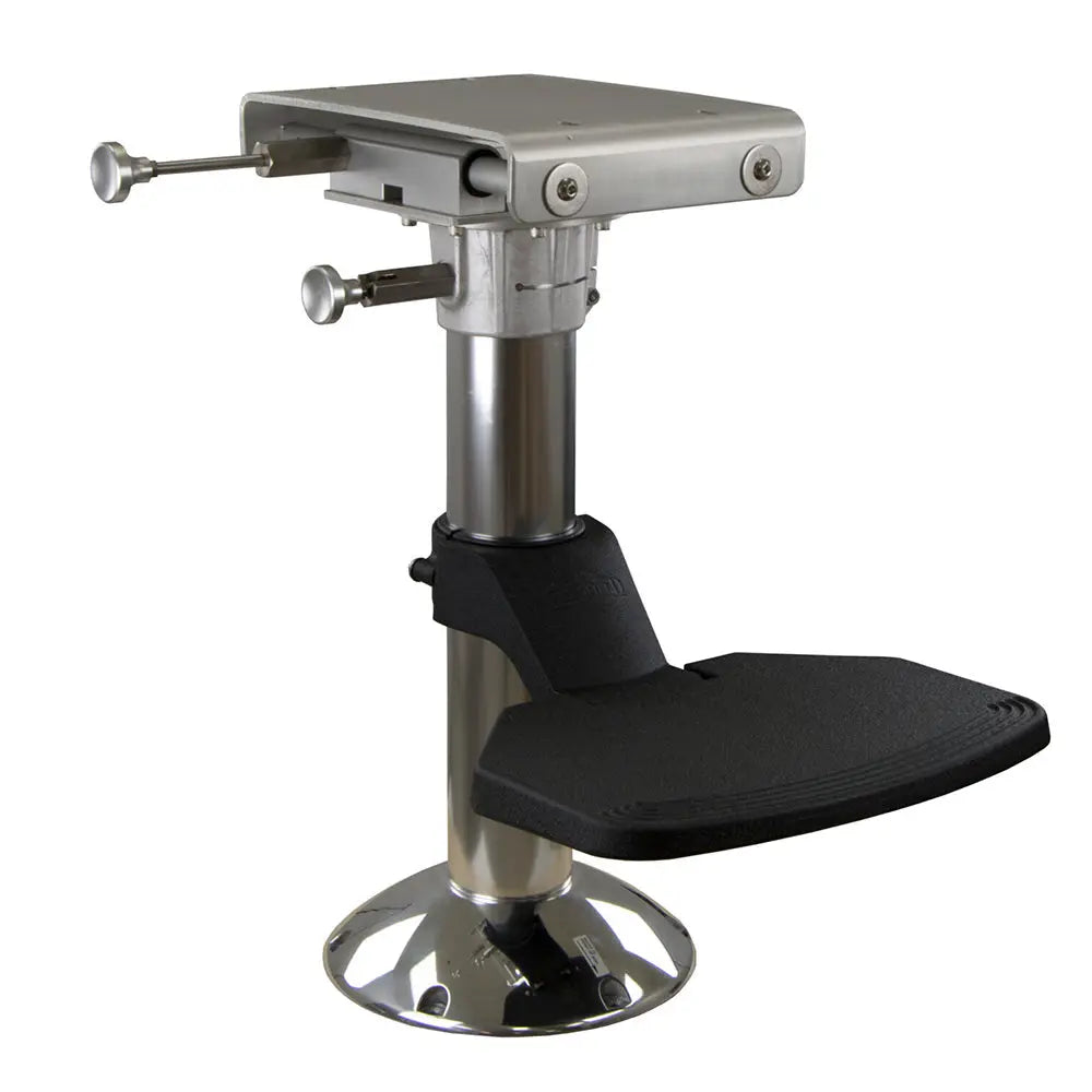 Springfield Marine 4-Inch Offshore Fixed-Height Helm Pedestal Package with Swivel and Flip-Up Footrest