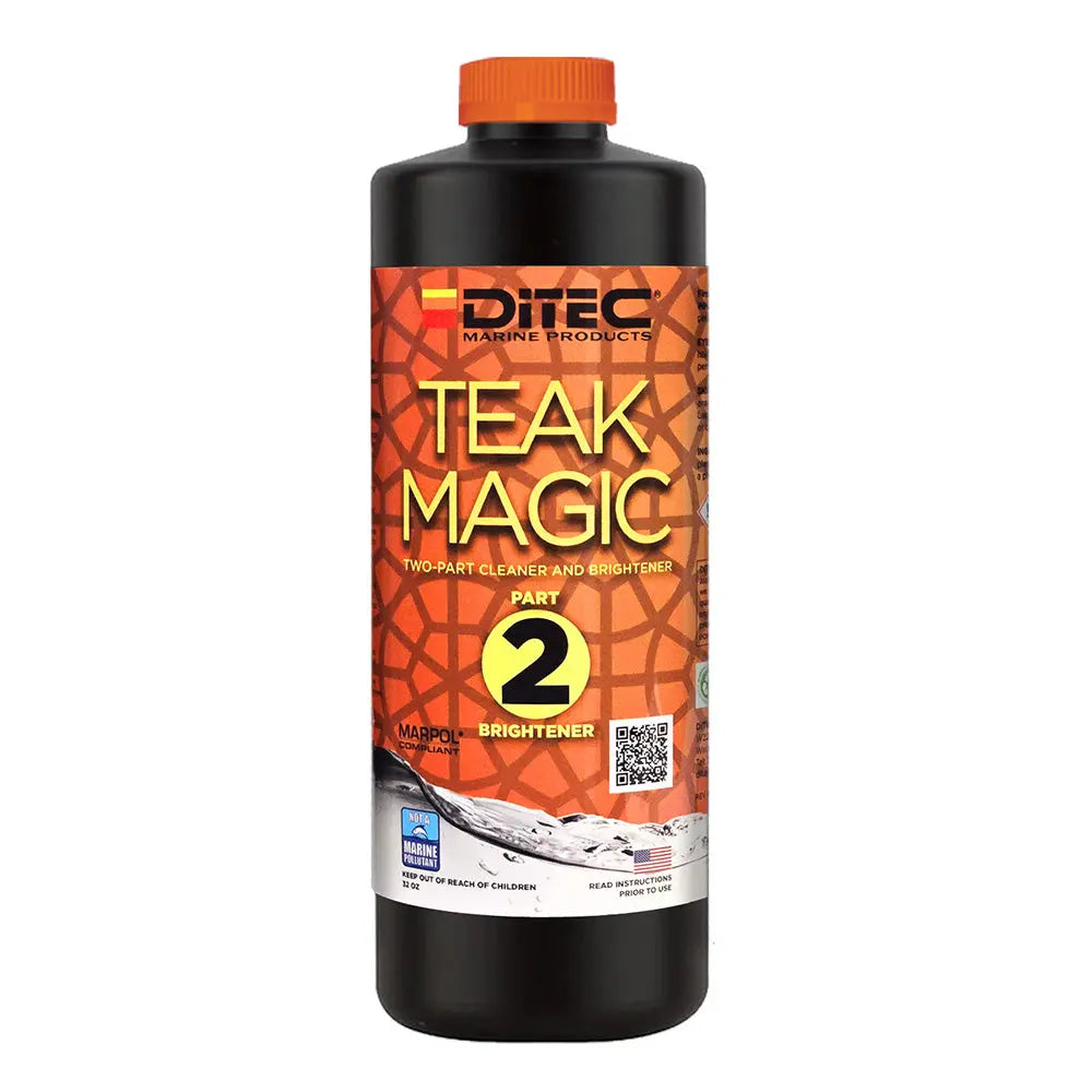 DiTEC Marine Products Teak Magic Part 2 - 32oz Eco-Friendly Teak Cleaner and Brightener