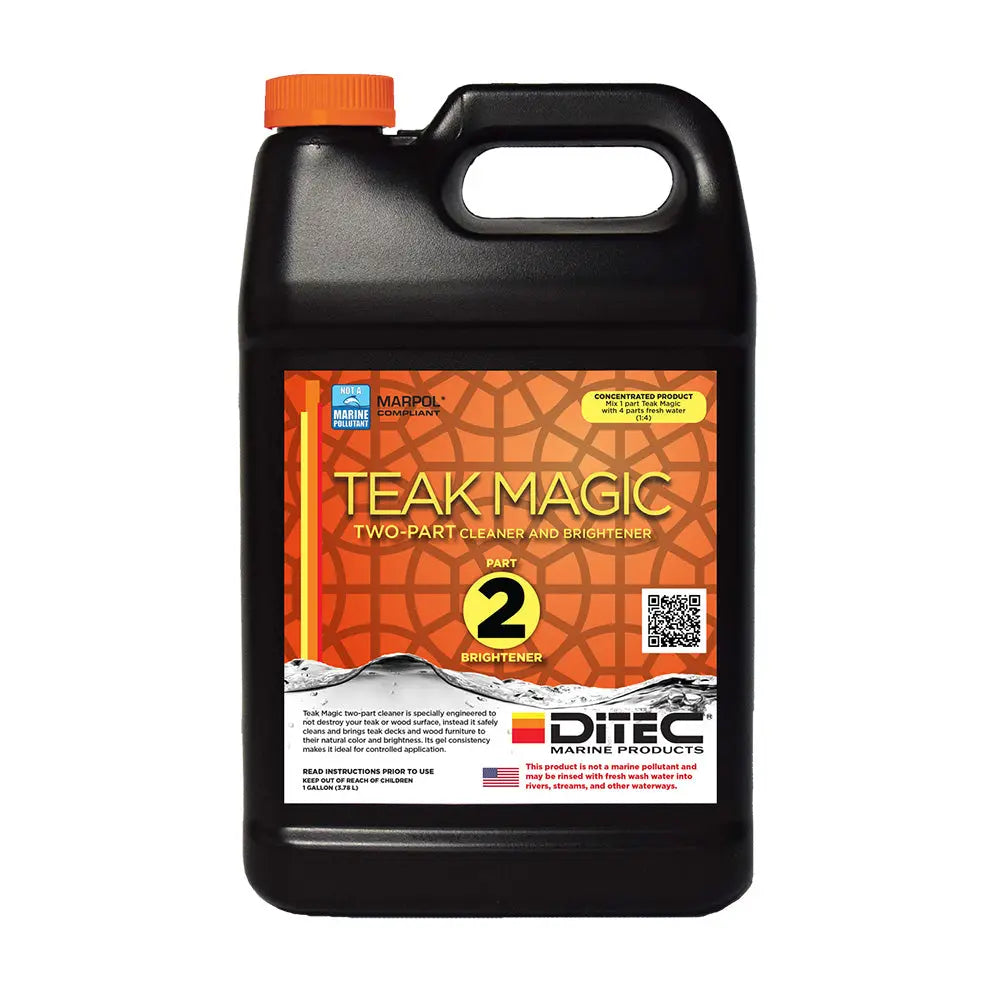 DiTEC Marine Products Teak Magic Part 2 - Gallon | Eco-Friendly Teak Cleaner and Brightener