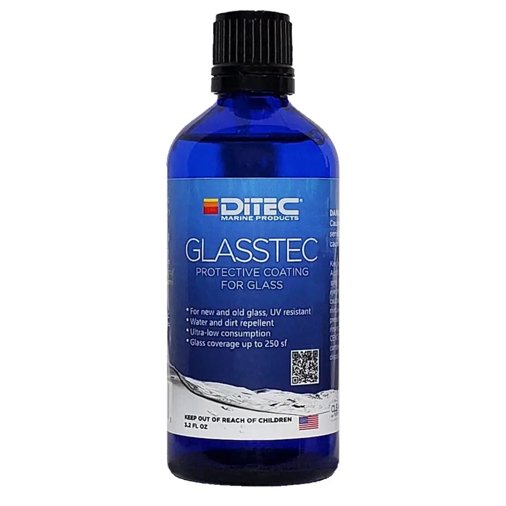 DiTEC Marine Products Glasstec 3.2oz Hydrophobic Glass Coating for Water & Salt Repellency