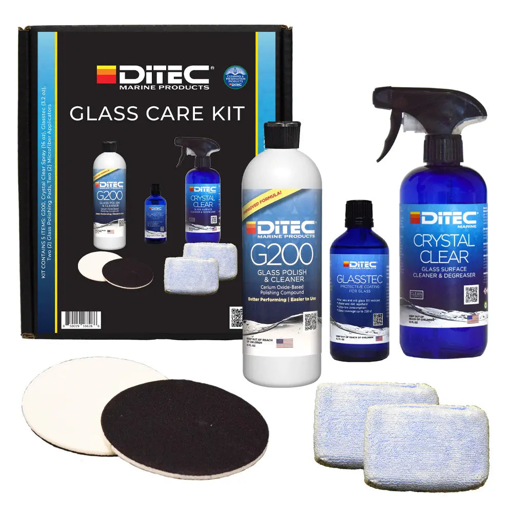 DiTEC Marine Glass Care Kit for Boats and Marine Vehicles