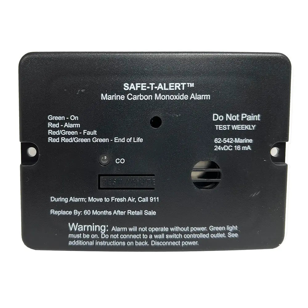 Safe-T-Alert 62 Series Carbon Monoxide Alarm - 24V Flush Mount with Relay - Black