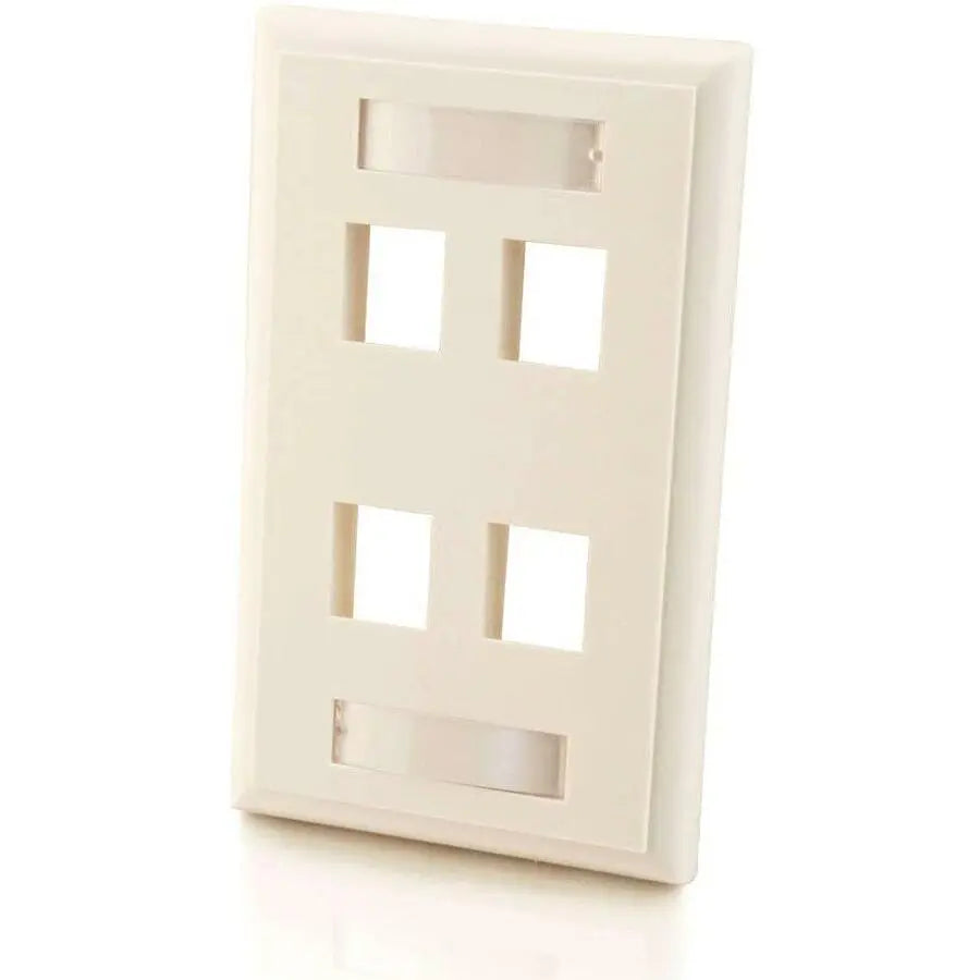 Legrand Group C2G 4-Port Single Gang Multimedia Keystone Wall Plate - White