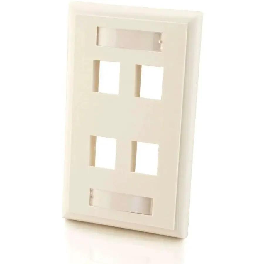Legrand Group C2G 4-Port Single Gang Multimedia Keystone Wall Plate - White by Legrand Group