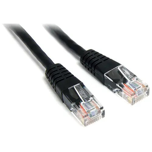 StarTech.com 1 ft Black Molded Cat5e UTP Patch Cable with Power-over-Ethernet Support