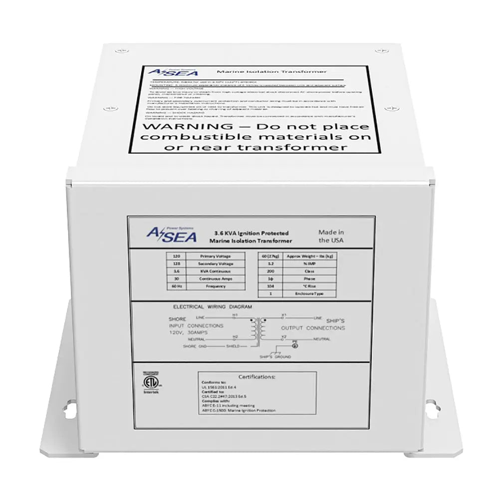 ASEA Power Systems 12 kVA Isolation Transformer for Marine Applications