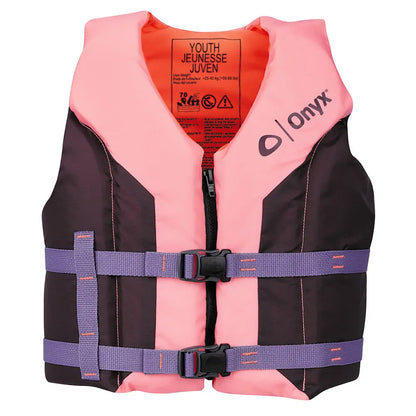 Onyx Shoal All Adventure Youth Life Jacket - Pink for Water Sports and Recreation