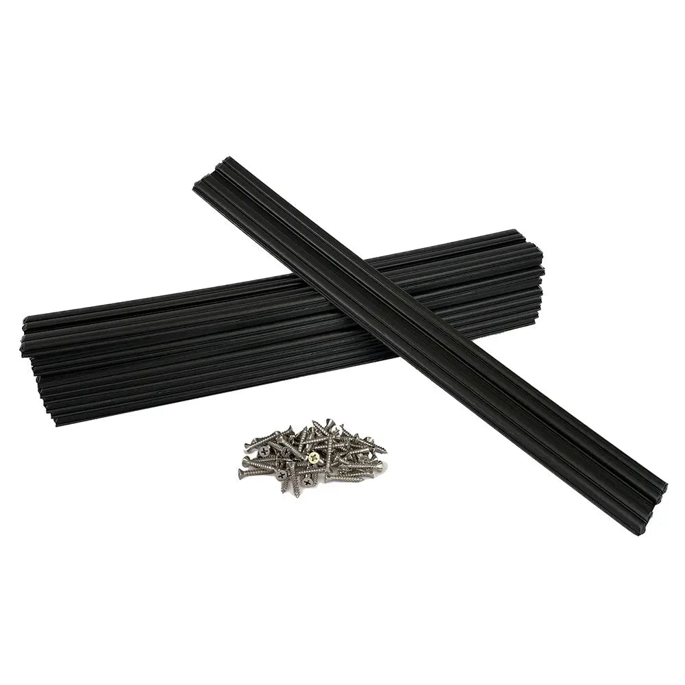 Caliber Marine Slides 1.5-inch x 15-inch Black - 10 Pack for Boat Trailers and Watercraft