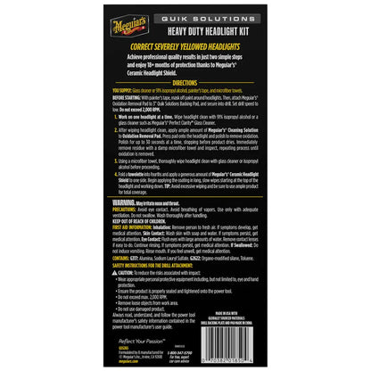 Meguiar's Quik Solutions Heavy Duty Headlight Restoration Kit - Clear and Protect Your Car Headlights
