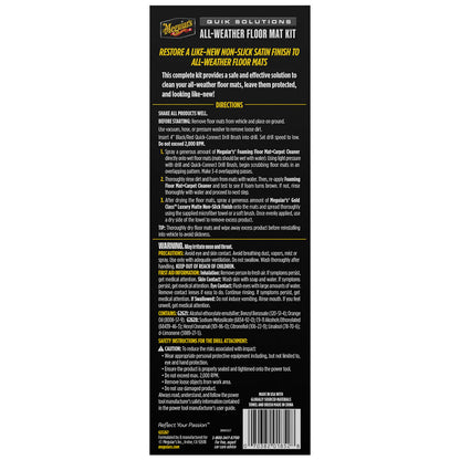 Meguiar's Quik Solutions All-Weather Floor Mat Kit for Rubber and Plastic Mats