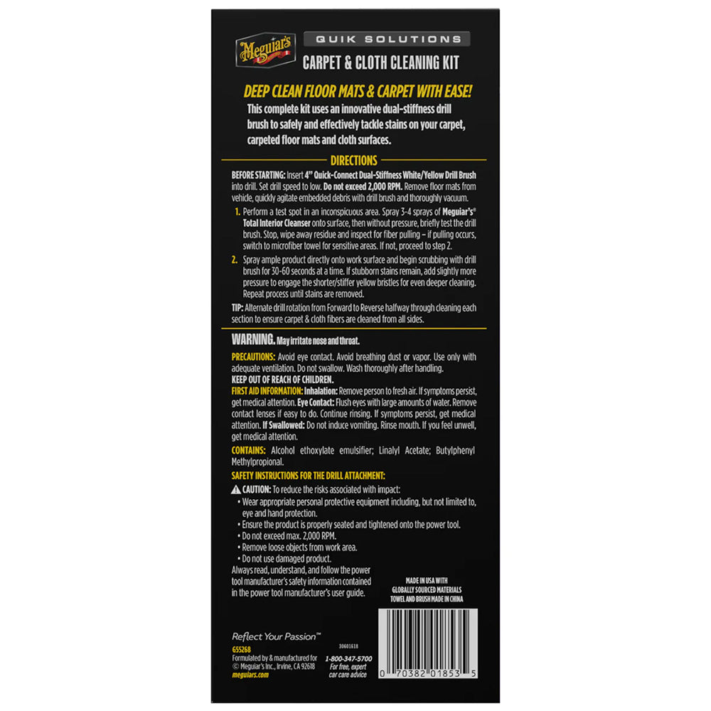 Meguiar's Quik Solutions Carpet and Cloth Interior Cleaning Kit - G55268