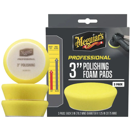 Meguiar's Professional 3-Inch Polishing Foam Pads 3-Pack for Paint Correction and Surface Refinement