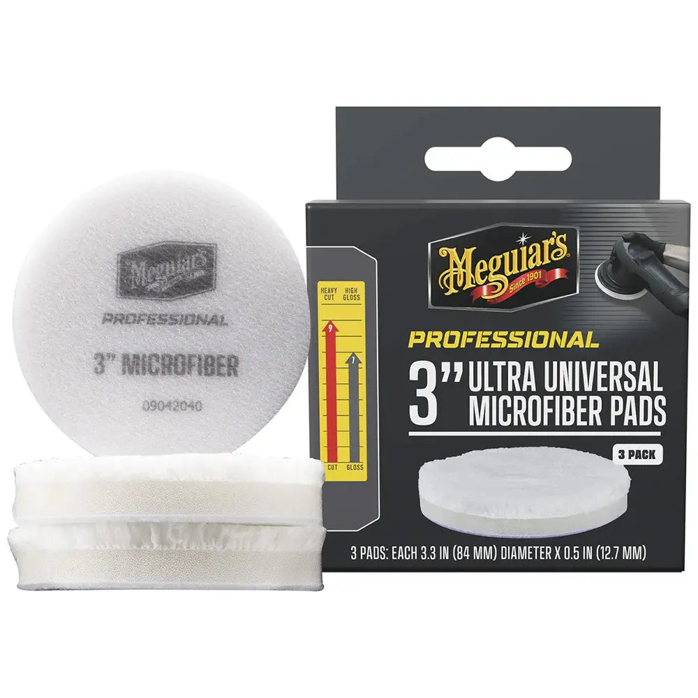 Meguiar's Professional 3-Inch Ultra Universal Microfiber Pads (3-Pack) for Effective Paint Correction