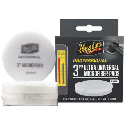 Meguiar's Professional 3-Inch Ultra Universal Microfiber Pads (3-Pack) for Effective Paint Correction