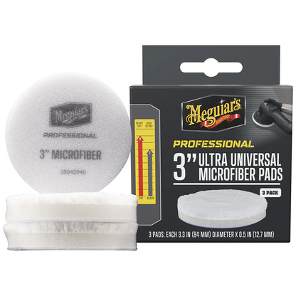 Meguiar's Professional 3-Inch Ultra Universal Microfiber Pads (3-Pack) for Effective Paint Correction