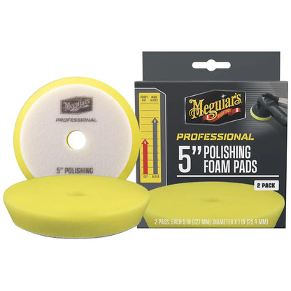 Meguiar's Professional 5-Inch Polishing Foam Pads 2-Pack for Light Defect Removal