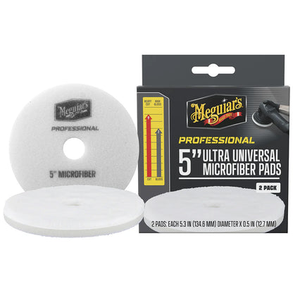 Meguiar's Professional 5-inch Ultra Universal Microfiber Pads (2-Pack) for Paint Correction and Detailing