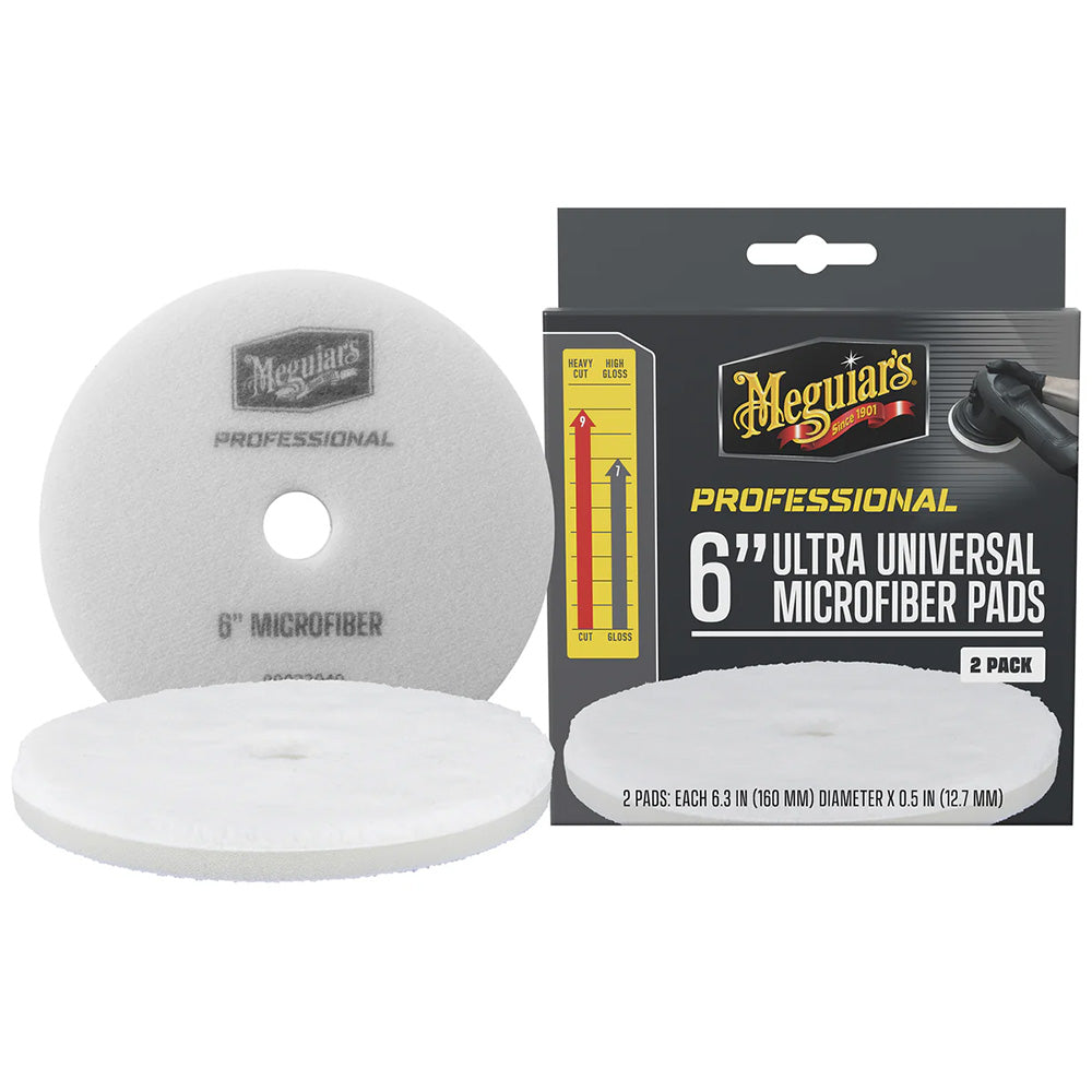Meguiar's Professional 6-inch Ultra Universal Microfiber Pads 2-Pack for Paint Correction and Detailing