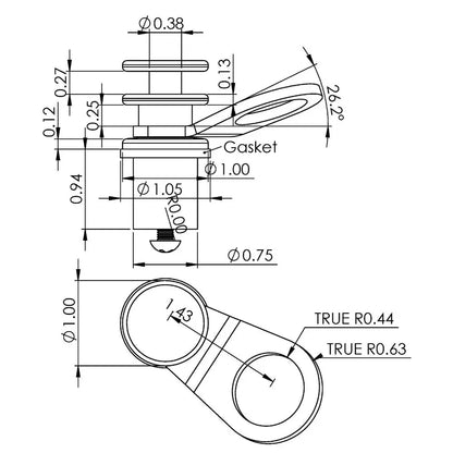 TACO Marine Aluminum Quick-Release Fender Lock for Pontoon Boats - Part F18-0186VEL-1