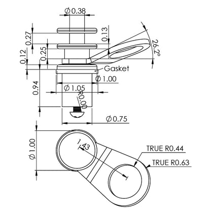 TACO Marine Aluminum Quick-Release Fender Lock for Pontoon Boats - Part F18-0186VEL-1