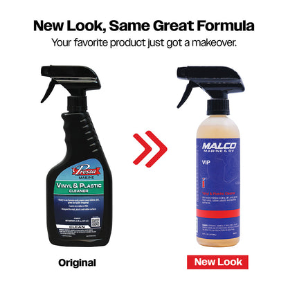 Malco VIP Vinyl & Plastic Cleaner - 16oz for Vinyl, Rubber, and Leather Surfaces