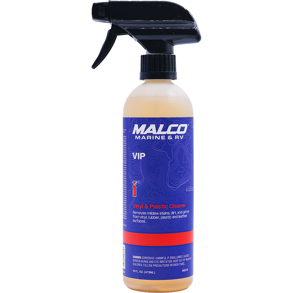 Malco VIP Vinyl & Plastic Cleaner - 16oz for Vinyl, Rubber, and Leather Surfaces