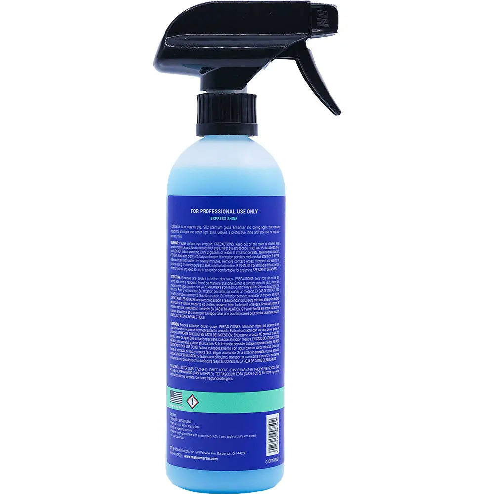 Malco Express Shine SiO2 Detail Spray - 16oz for Easy Paint Protection and Shine Enhancement