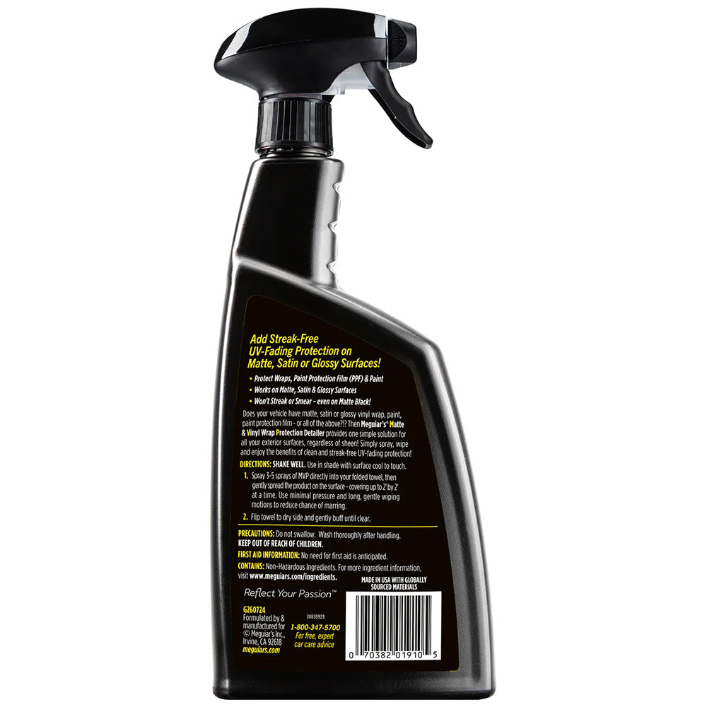 Meguiar's MVP Detailer Matte & Vinyl Wrap Protection - 24oz for Matte, Satin, and Glossy Surfaces