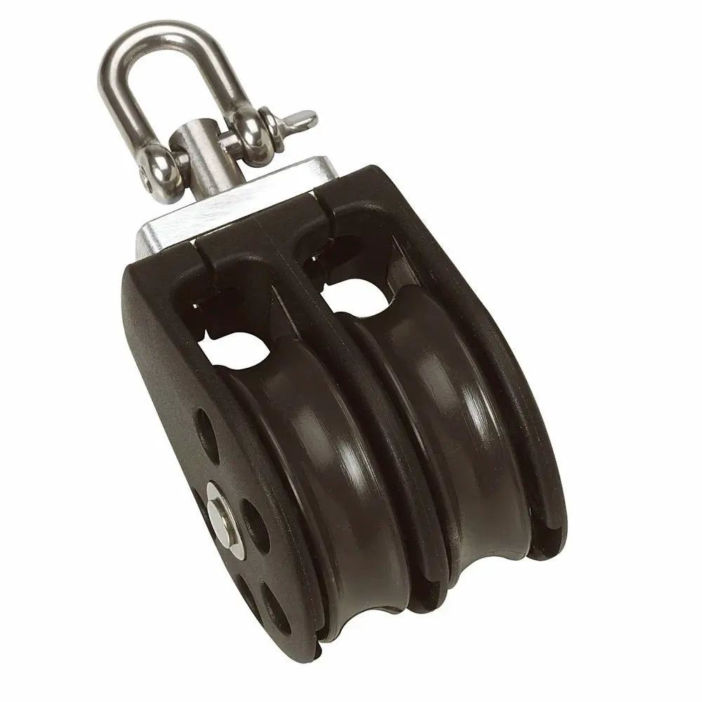 Barton Marine Size 2 35mm Double Plain Bearing Pulley Block with Swivel