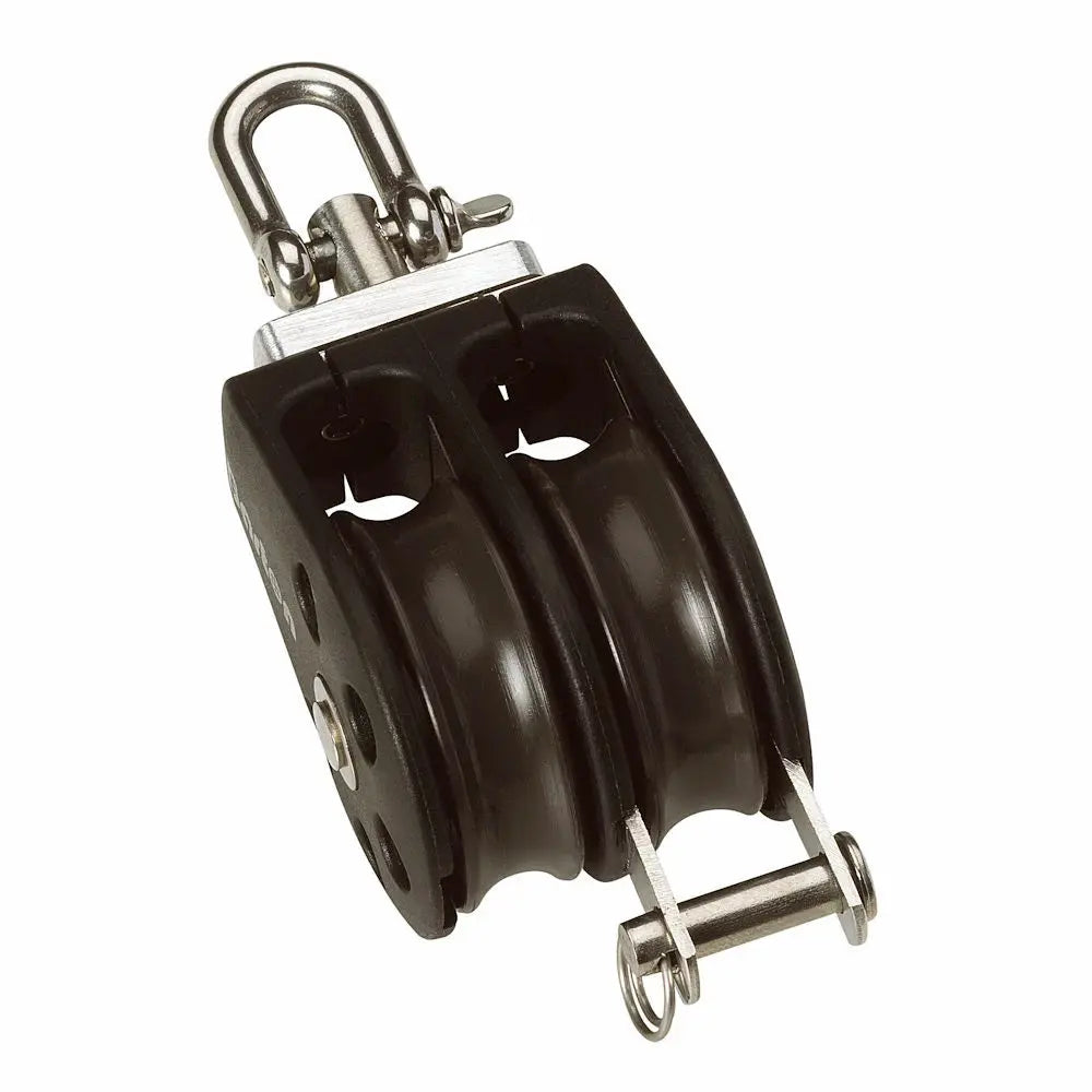 Barton Marine Size 1 30mm Plain Bearing Pulley Block with Double Swivel & Becket