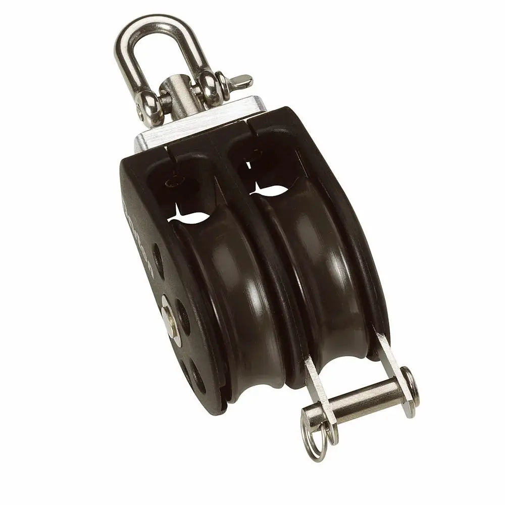 Barton Marine Size 2 35mm Plain Bearing Pulley Block with Double Swivel & Becket