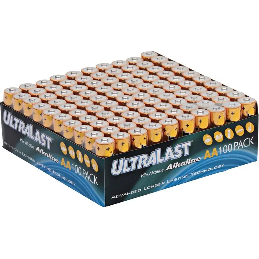Dantona Industries UltraLast Green ULA100AAB AA General Purpose Battery - 1.5V DC Alkaline Power Pack of 100