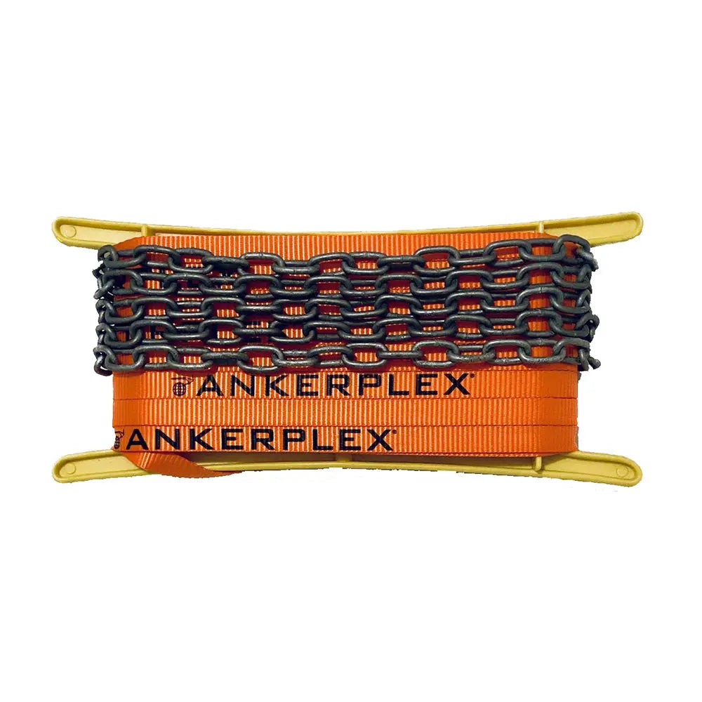 Ankerplex Flat Anchor Line with Chain for Vessels Up to 15' – 75' + 9' Galvanized Chain on Storage Reel