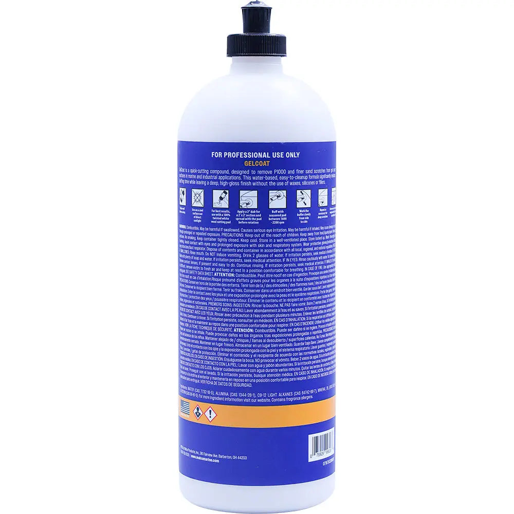 Malco Gel Coat Compound 32oz – Marine and Industrial Scratch and Oxidation Remover