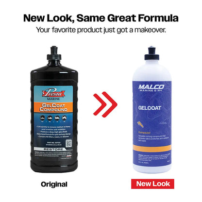 Malco Gel Coat Compound 32oz – Marine and Industrial Scratch and Oxidation Remover