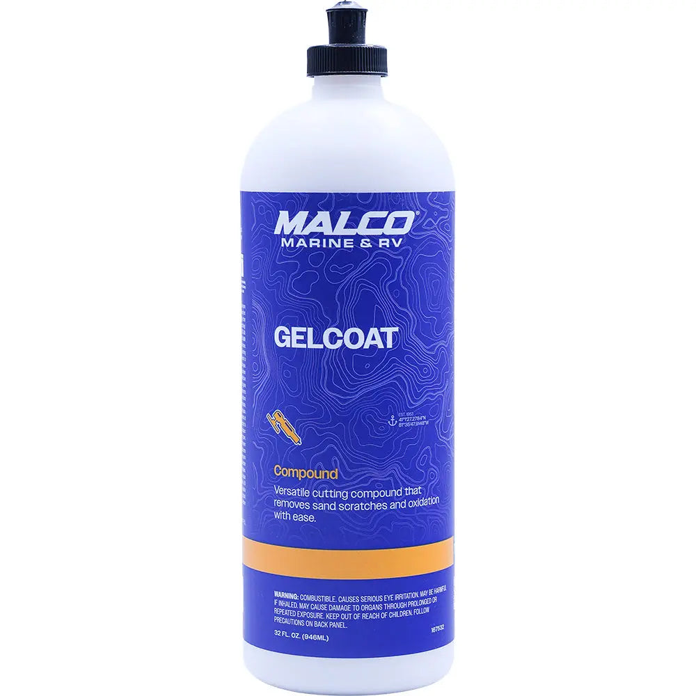 Malco Gel Coat Compound 32oz – Marine and Industrial Scratch and Oxidation Remover