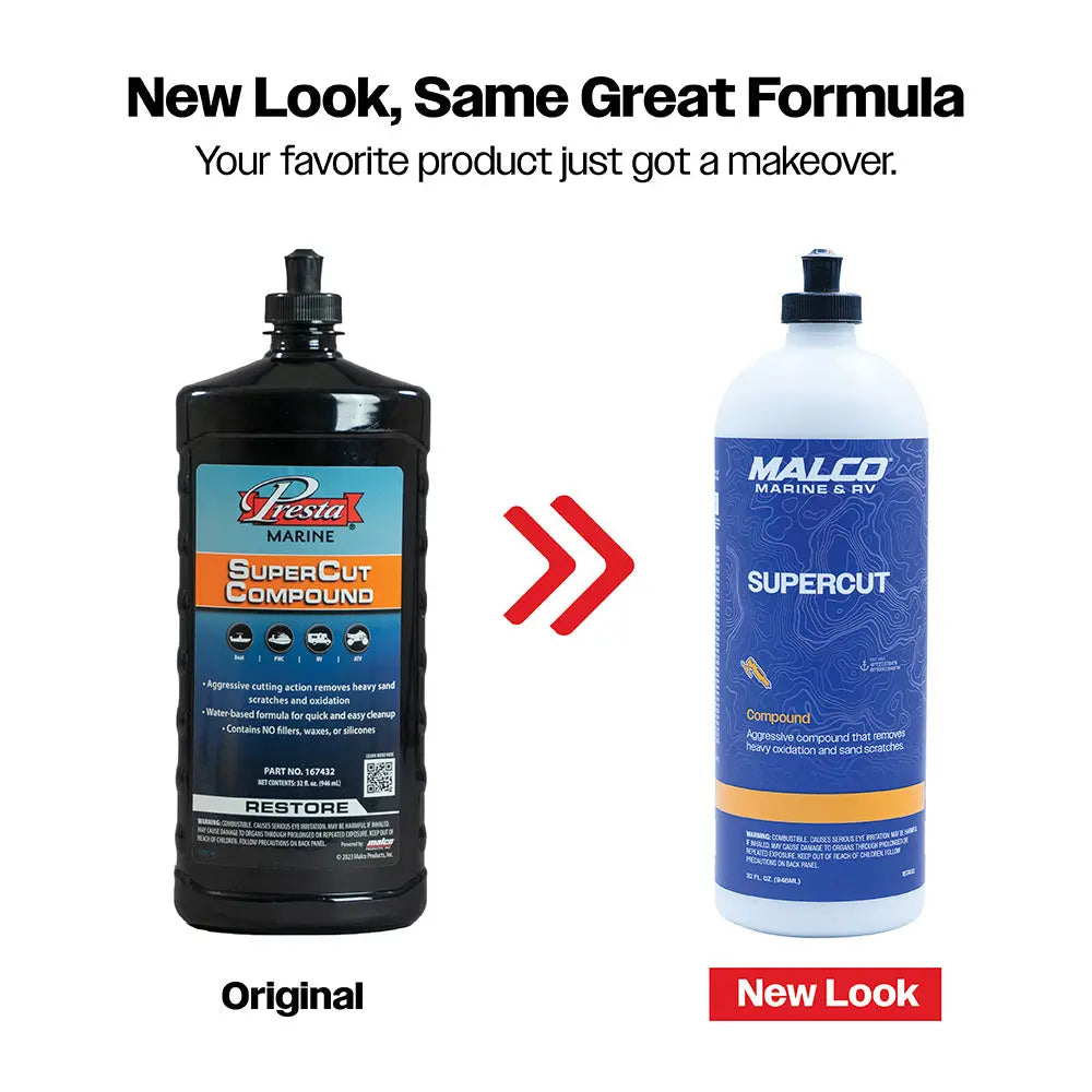Malco Super Cut Compound - 32oz for Gel Coat, Fiberglass, and Painted Surfaces