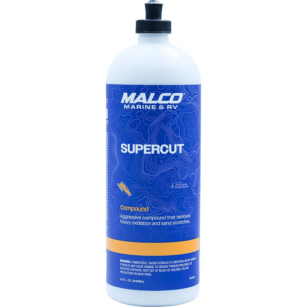 Malco Super Cut Compound - 32oz for Gel Coat, Fiberglass, and Painted Surfaces