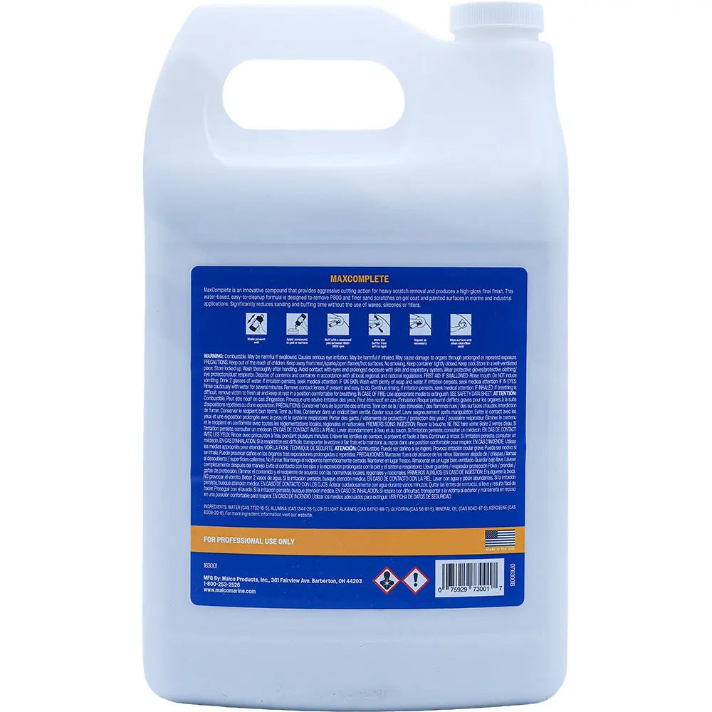 Malco MaxComplete Compound - 1 Gallon for Marine and Industrial Use