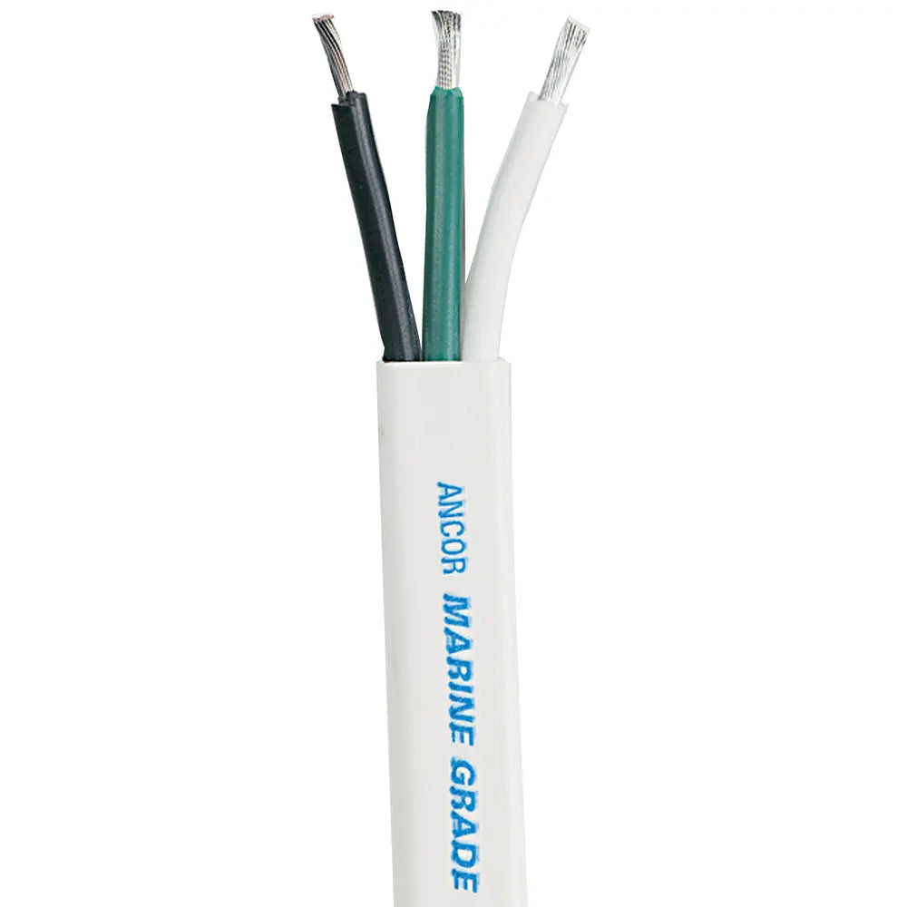 Ancor 12/3 White Triplex Marine Grade Cable - White, Black, Green - Sold by the Foot
