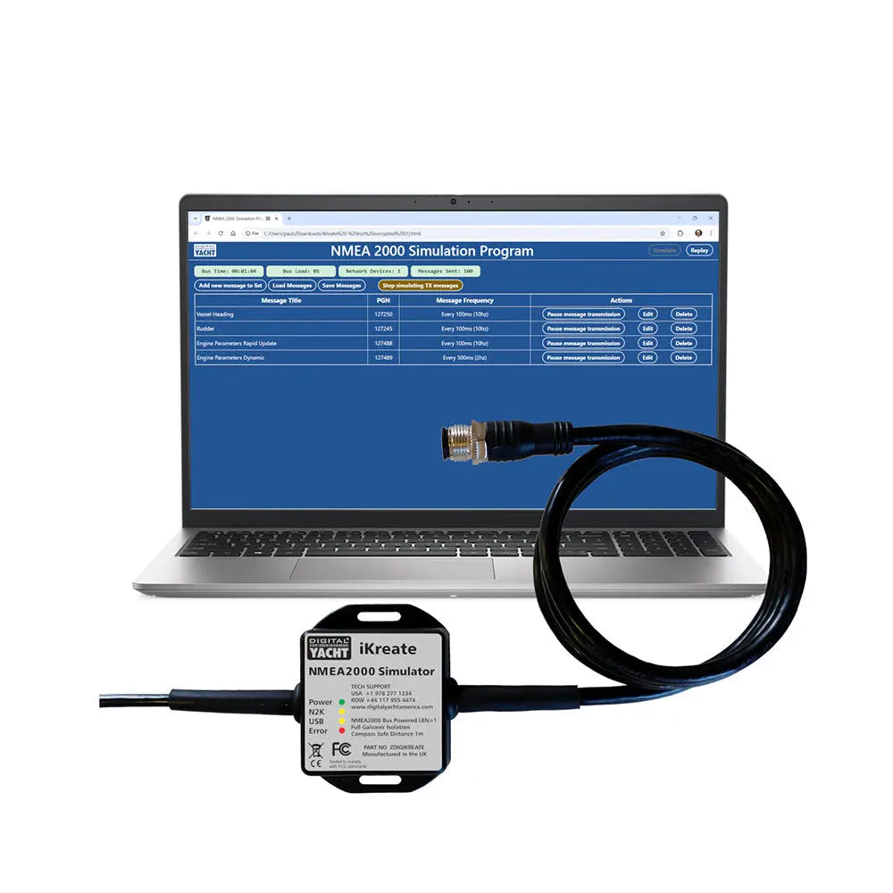 Digital Yacht iKreate NMEA 2000 Simulator with USB - Multi-Platform Network Data Replay and Generation Tool