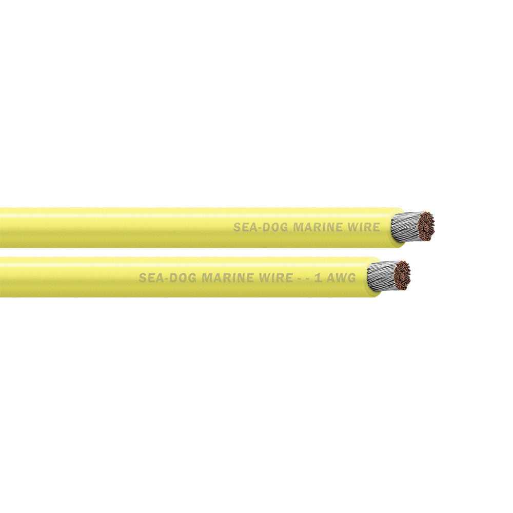 Sea-Dog 8001030 1 AWG Yellow Tinned Copper Battery Cable, 25 ft
