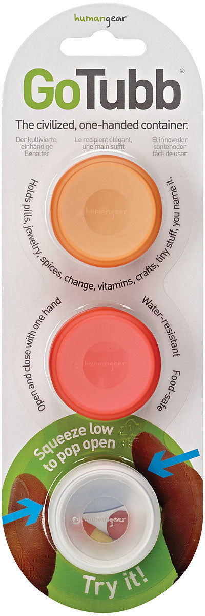 humangear GoToob Small 3-Pack Clear, Orange and Red
