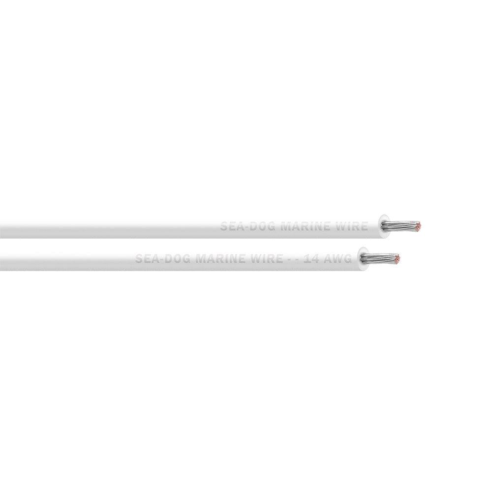 Sea-Dog 8014050 14 AWG White Tinned Copper Primary Marine Wire, 25 ft